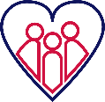 Three people in a heart icon